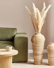 Decorative Vase ELATIA 70 cm Rattan Natural_926275