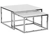 Set of 2 Coffee Tables BREA Tempered Glass White