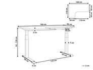 Kulmatyöpöytä sähkösäädettävä DESTIN 160 cm 110 cm Ruskea/musta Vasen_796311