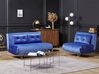 Living Room Set 3 Seater VESTFOLD Velvet Navy Blue