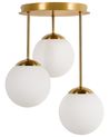 3 Light Pendant Lamp RIANA Glass Metal Brass