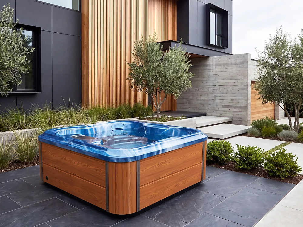 Outdoor Hot Tub with LED ARCELIA Blue - Beliani.fi