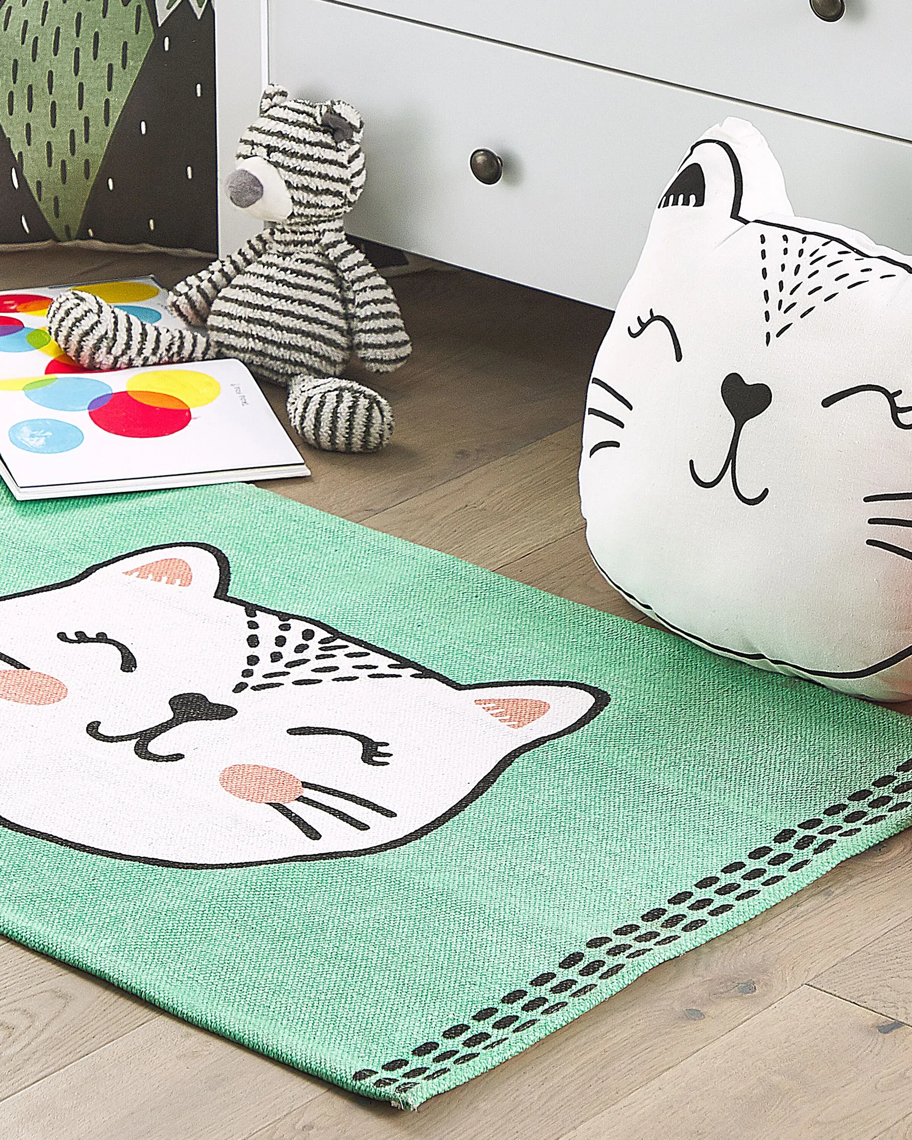 Kids Rug HOWRAH Light Green 60 x 90 cm Cotton_790869