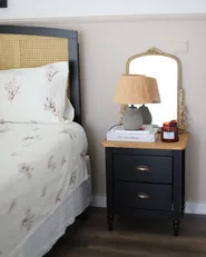 2 Drawer Bedside Table SHILLINGTON Pine Wood Brown/ Black_983647