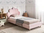 Barnsäng Snäckskal Sammet NEULISE 90 x 200 cm Rosa_984388
