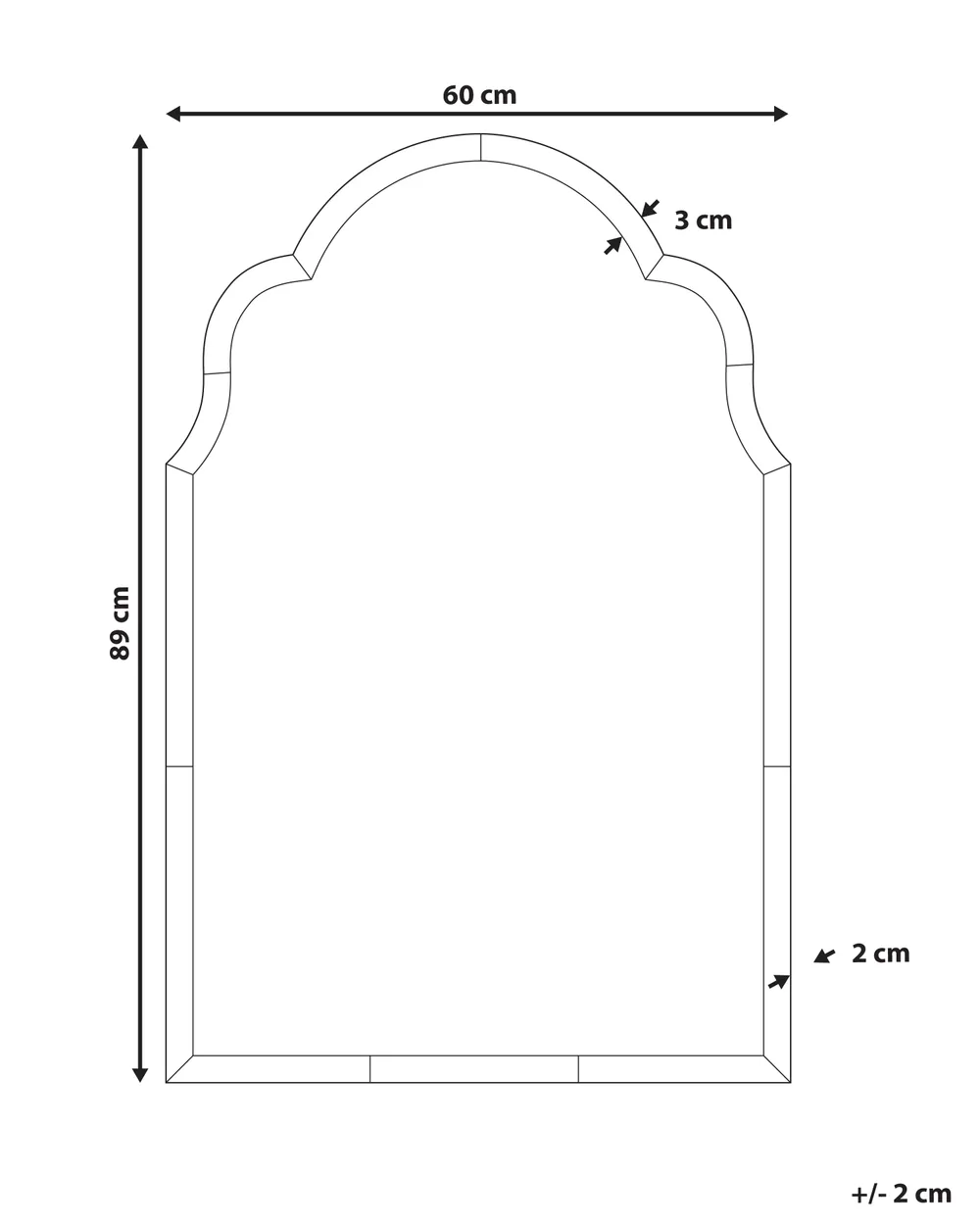 Veggspeil NORVILLE 60 cm 90 cm Grønn_947159