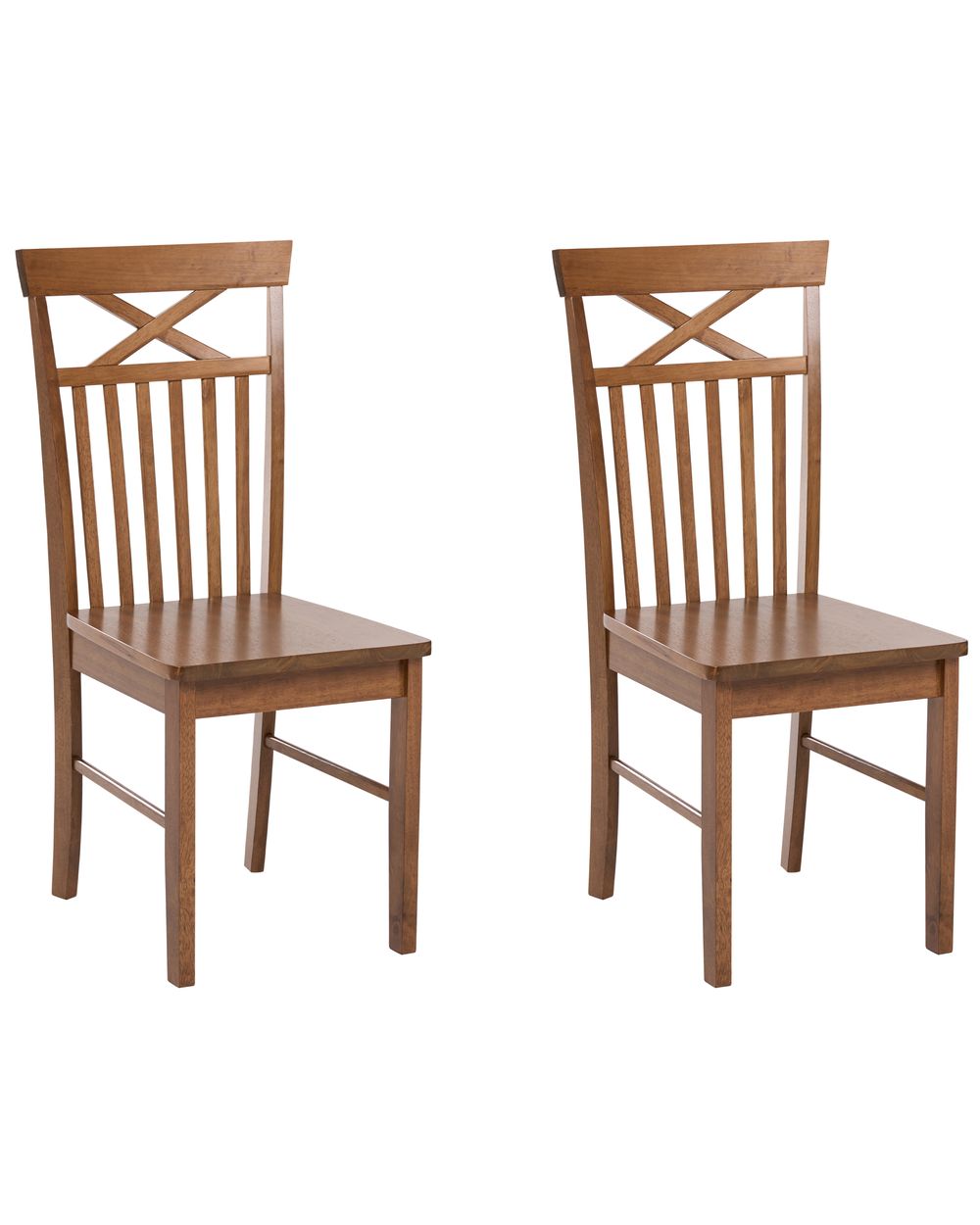 Set of 2 Dining Chairs HOUSTON Wood Brown