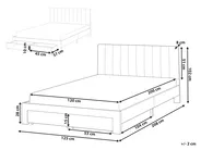 Bed with Storage Drawers LONZAC Velvet Off-White 120 x 200 cm (EU Small Double)_1014751
