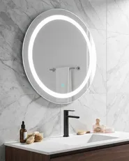LED Bathroom Mirror SELUNE 58 cm 58 cm Silver_748436