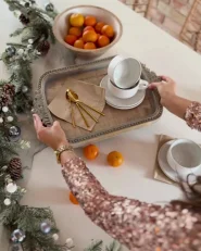 Set of 8 Cups with Saucers SESAME Stoneware Off-White_1036069