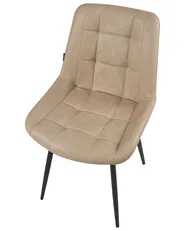 Set of 2 Dining Chairs MELROSE Faux Leather Beige_1042802
