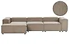 Modular Corner Sofa 4 Seater ARDAL Corduroy Light Brown Right Hand