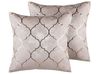 Set of 2 Decorative Cushions ALYSSUM 45 x 45 cm Pink Trellis Pattern
