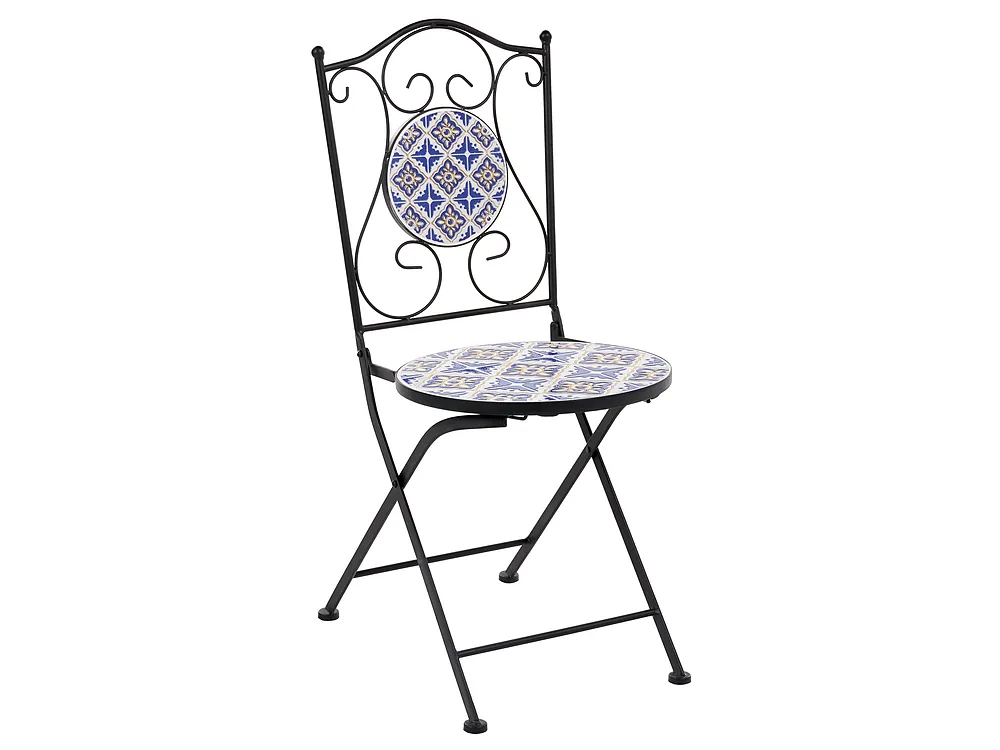Bistro Set SIPONTO Metal White/ Blue_1155717