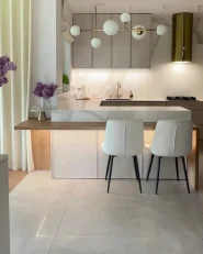 Set med 2 matstolar MELROSE Sammet Off-White_990401