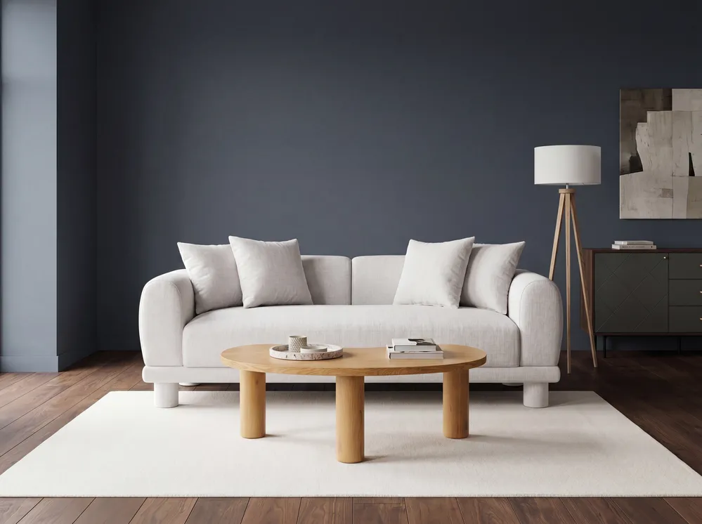 Sofa 3 Seater PORI Fabric Light Grey