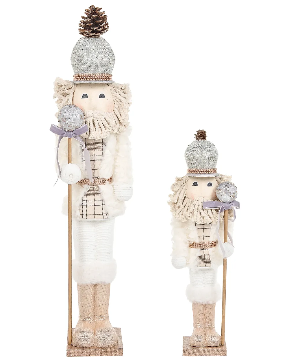 Koristesetti 2 kpl ALANIEMI 52/79 cm Pähkinänsärkijä Beige_1156616