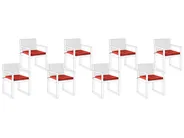 Set of 8 Garden Chair Cushions SASSARI PREMIUM 46 x 46 cm Red_995224