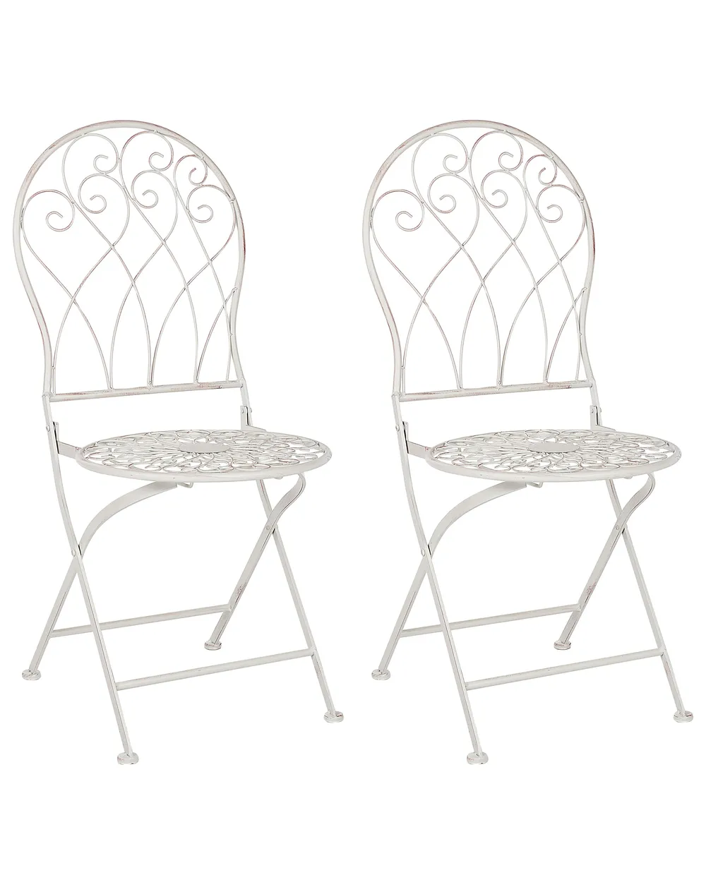 Set of 2 Garden Chairs STIFFE Metal White