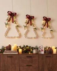 Set med 3 juldekorationer LED KYVESI 20/25/30 cm Julgran Vit_1145991