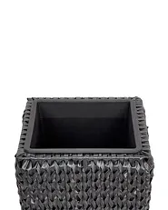 Set of 2 Plant Pots BERBERIS 34/45 cm PE Rattan Black_914434