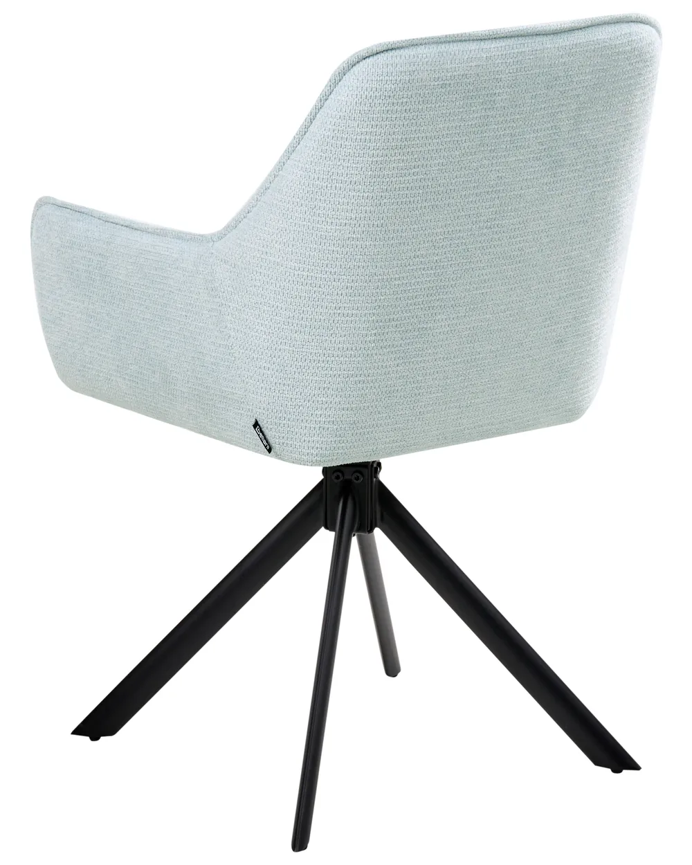 Dining Chair Swivel MORNAS Faux Linen Light Blue_1037096