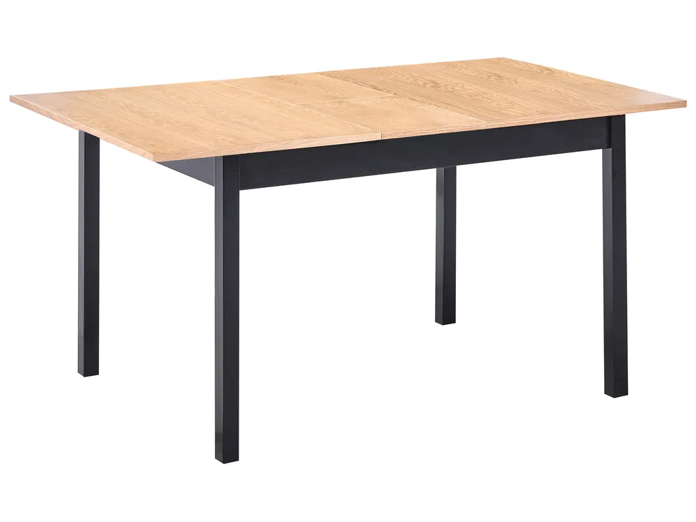 Extending Dining Table HOUSTON Light Brown/ Black 120/150 cm 90 cm Pine Wood