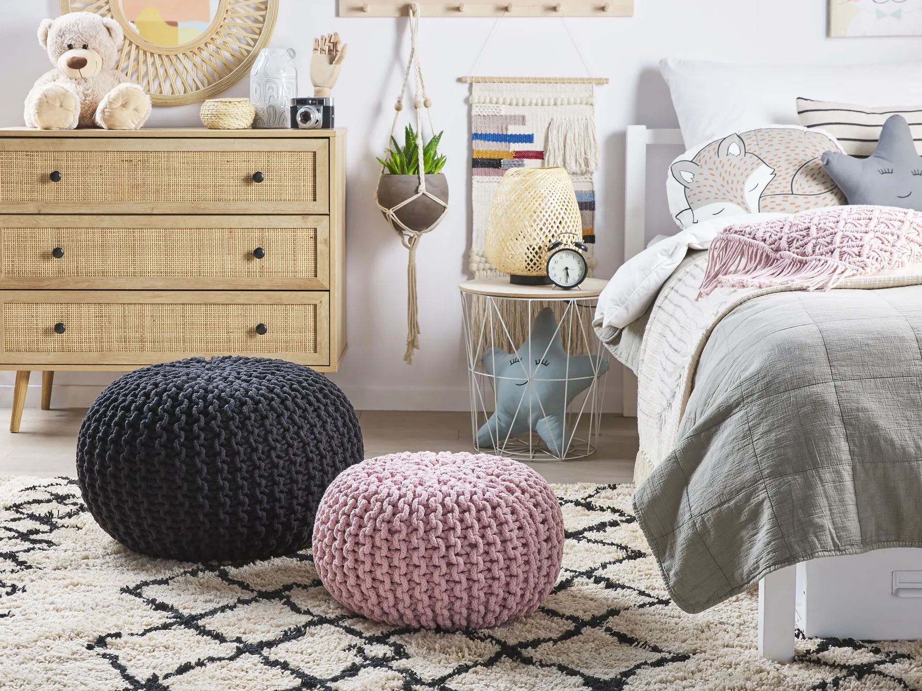 Pouffe CONRAD Cotton Black_507486
