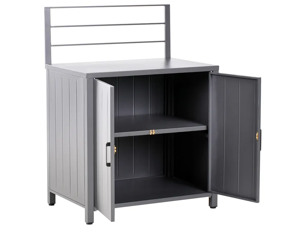 4 Piece Outdoor Kitchen Set with Sink VIGGIANO Grey Metal_981030