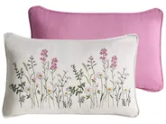 Set of 2 Decorative Cushions MADHUCA 30 x 50 cm Cotton White Floral Pattern_1041184