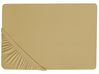 Fitted Sheet JANBU 160 x 200 cm Cotton Olive Green