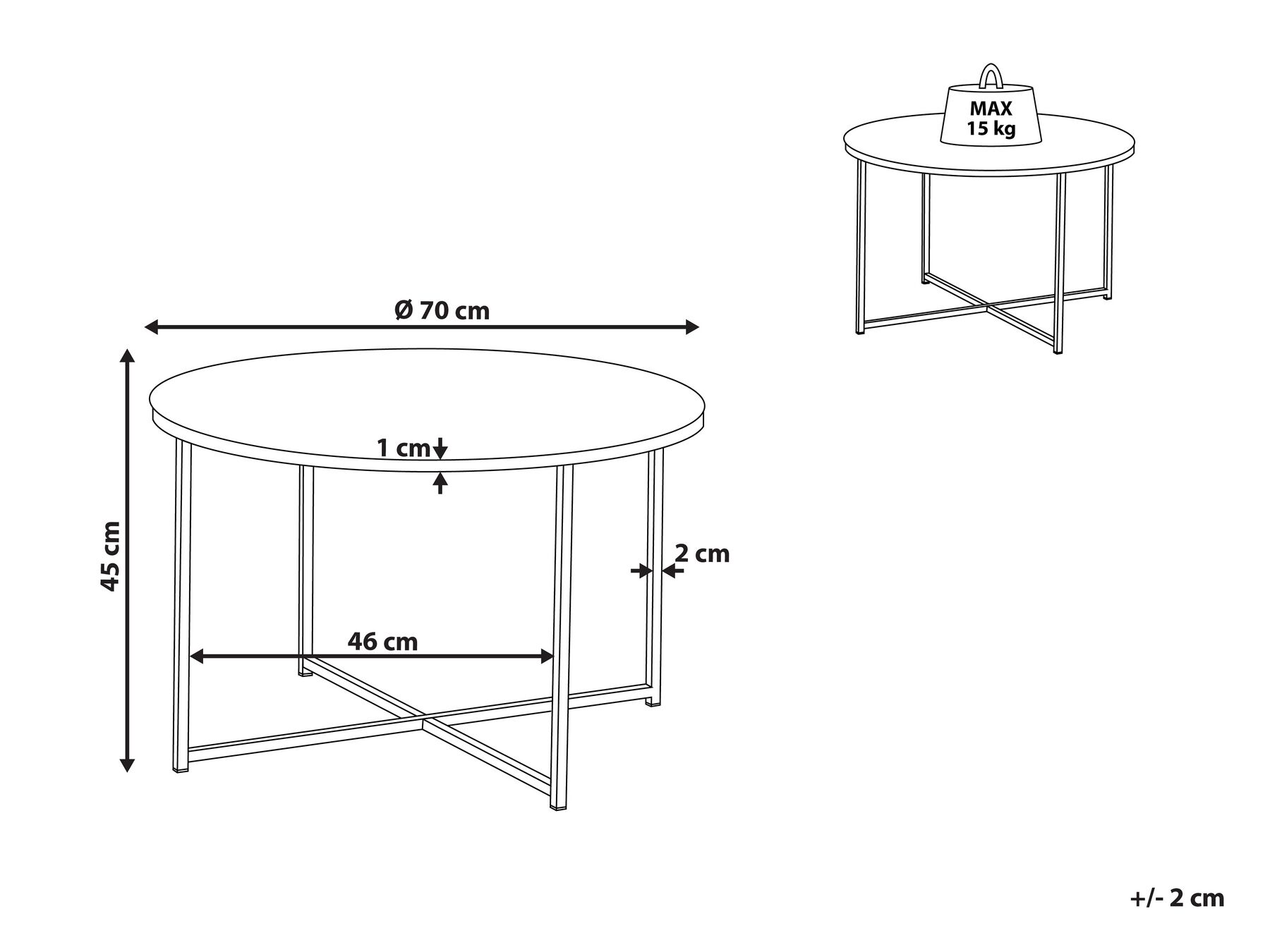 Coffee Table QUINCY Tempered Glass Marble/ Gold_757504