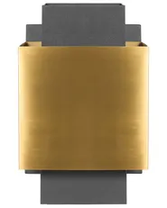 Set of 2 Outdoor LED Wall Lights TIMOK Brass_1100020