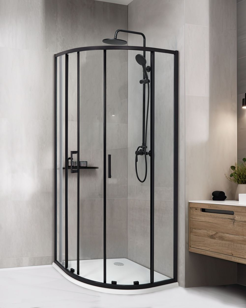 Duschväggar JUKATAN 800 x 800 x 1850 mm Svart