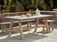 Garden Dining Table TONNARE 200 cm 100 cm Concrete Grey_930614