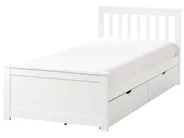 Bed with 2 Drawers OLENDON Pine Wood White 90 x 200 cm (EU Single)_954544