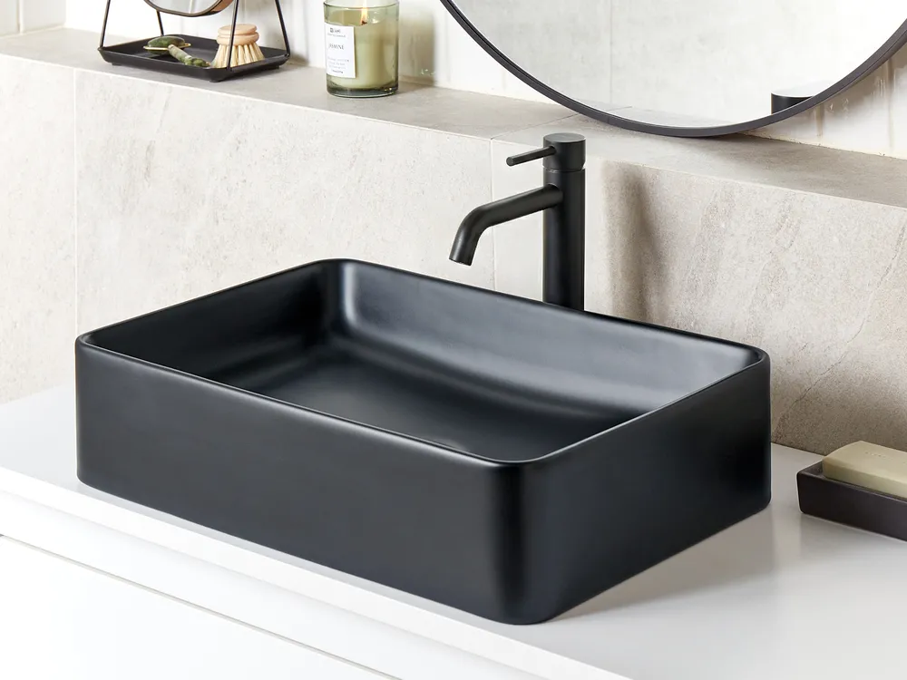 Countertop Basin CHIVANA 510 x 340 mm Ceramic Black