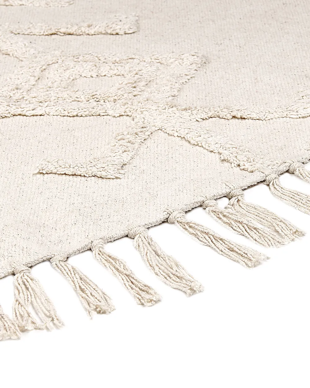 Matto HARRAN Vaaleanbeige ø 140 cm Puuvilla_840592