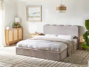 Säng med förvaring NANTERRE Chenille Taupe 180 x 200 cm_1019596