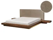 Sänky LED-valolla Buklee ZEN 160 x 200 cm Ruskea saarniviilu_1080006