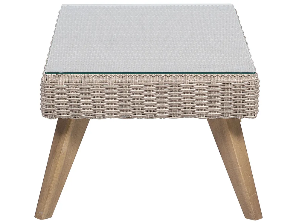 Garden Lounge Set with Table 4 Seater VITTORIA PE Rattan Grey_744964