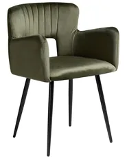 Set of 2 Dining Chairs SANILAC Velvet Olive Green_1054297