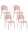 Set of 4 Garden Chairs OSTIA Pastel Pink