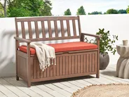 Garden Bench with Cushion SOVANA 120 cm with Storage Acacia Wood Red_882954