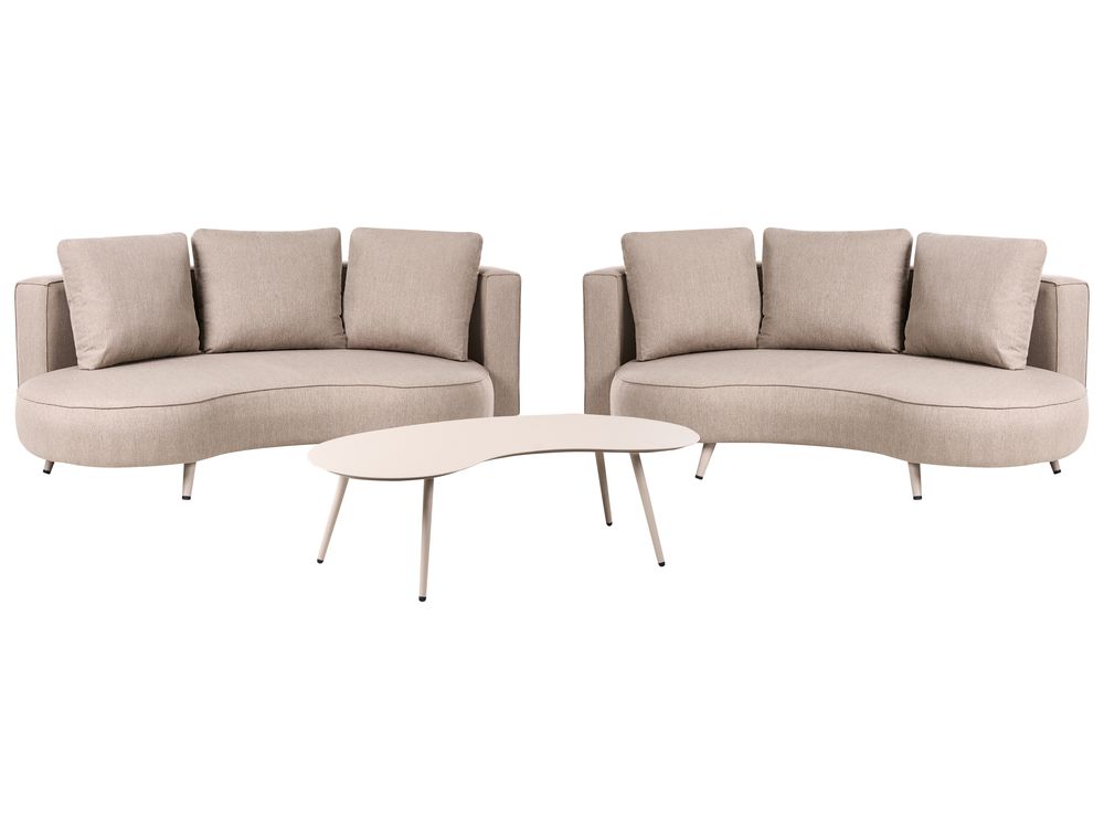Loungesett til hagen med bord 6-seters PARORI Beige