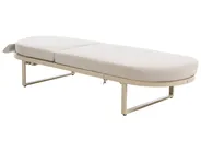 Sun Lounger with Cushion RONCOLO Metal Beige_1117411