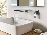 Wall Mounted Basin Mixer Tap APONWAO Brass Silver_986971