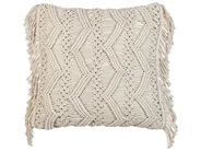 Set med 2 prydnadskuddar KIRIKKALE 45 x 45 cm Bomull Ljusbeige Geometriskt tryck_905442