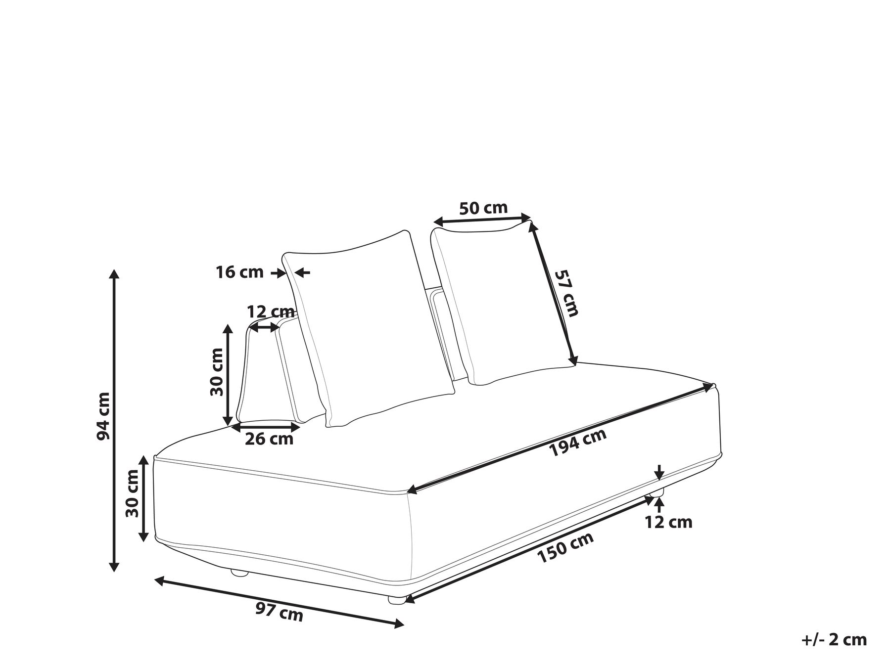 Chaise Longue SEILLANS Fabric Light Grey_1004531