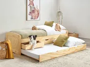Trundle Bed Pine Wood PETIVILLE 90 x 200 cm (EU Single) Light Brown_939650